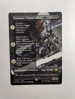 Summon: Primal Odin (Borderless) MtG Final Fantasy Regular R Saga Card FIN 365 - Image 1