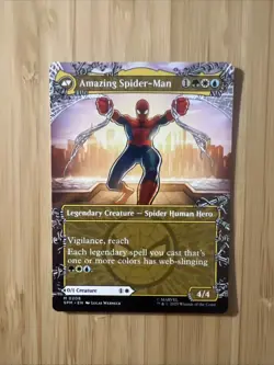 Borderless Peter Parker / Amazing Spider-Man Marvel's MTG Magic non-foil IN HAND - Image 2