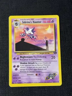 Sabrina’s Haunter 55 Gym Challenge Uncommon Vintage Pokemon Card LP - Image 1
