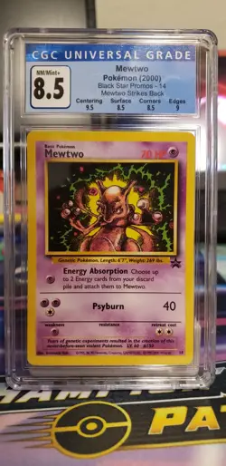CGC 8.5 NM-MINT+ Mewtwo Black Star Promo 14 Pokemon 2000 - Image 1