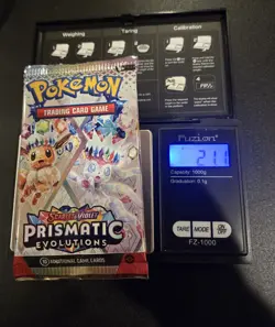 God PackU 21.1g Pokemon TCG Prismatic Evolutions Booster Pack! Non Heavy - Image 1