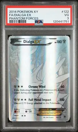 2014 Pokemon XY FA Dialga EX #122 Phantom Forces PSA 3 Low Pop New Cert - Image 1