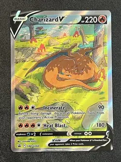 Charizard V Full Art 2022 Pokemon Black Star Alt Art Promo SWSH260 Sword Shield - Image 1