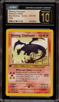 Pokemon Shining Charizard Neo Destiny 1st Edition Secret #107 CGC 10 Pristine - Image 1