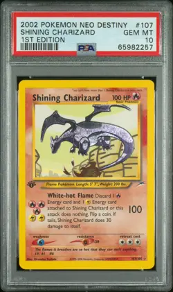 2002 POKEMON NEO DESTINY 1ST ED #107 SHINING CHARIZARD PSA 10 - Image 1