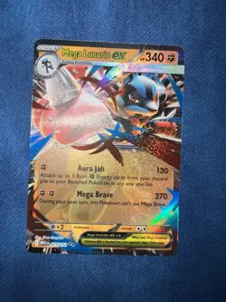 Mega Lucario ex #077/132 - Mega Evolution Double Rare Pokemon TCG English - NM - Image 1