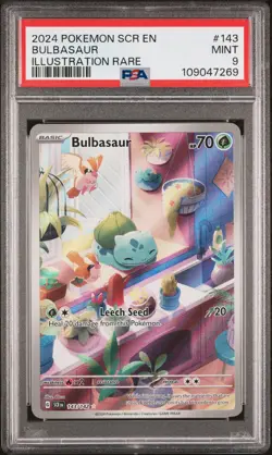 2024 POKEMON SCR EN-STELLAR CROWN ILLUSTRATION RARE #143 BULBASAUR PSA 9 - Image 1