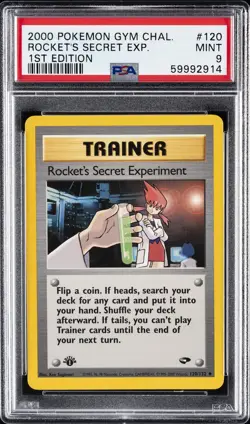 2000 POKEMON GYM CHALLENGE 1ST ED #120 ROCKET'S SECRET EXPERIMENT PSA 9 - Image 1