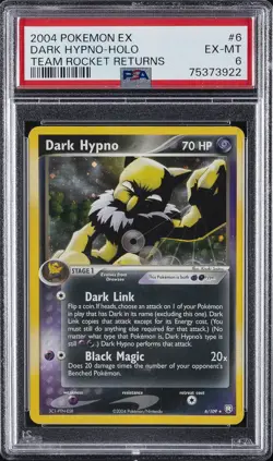 2004 POKEMON EX TEAM ROCKET RETURNS #6 DARK HYPNO-HOLO PSA 6 - Image 1