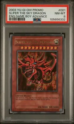 YuGiOh GRADED 2003 Slifer the Sky Dragon 1 GBI-001 Game Boy Advance NM-MT 8 PSA - Image 1