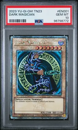 2023 YU-GI-OH! TN23-25TH ANV TIN: DUELING HEROES #EN001 DARK MAGICIAN PSA 10 - Image 1
