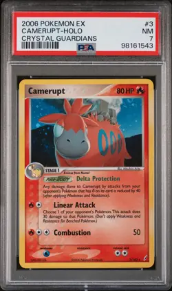 Pokemon Card Holo Camerupt 3/100 PSA 7 NM ex Crystal Guardians - Image 3