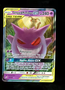 2019 Pokemon Sun and Moon Team Up Gengar Mimikyu GX Card 53/181 #3 - Image 1