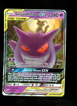2019 Pokemon Sun and Moon Team Up Gengar Mimikyu GX Card 53/181 #1 - Image 1