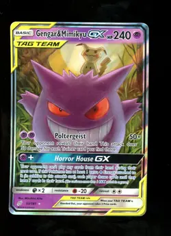 2019 Pokemon Sun and Moon Team Up Gengar Mimikyu GX Card 53/181 #2 - Image 1
