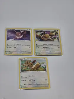 Pokemon Eevee Black Star Promo Holo Cards Set of 3 - SWSH127 SWSH118 SWSH095 - Image 1
