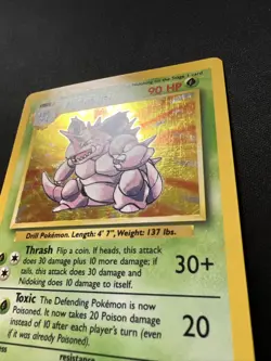 Pokemon Nidoking Holo 11/130 Base Set 2 MP WOTC Vintage Card - Image 2