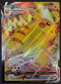 Pokemon TCG Sword & Shield Pikachu VMAX Black Star Promo Card SWSH286 - Image 1