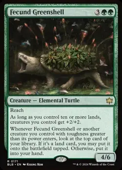 MTG Fecund Greenshell - Foil, Bloomburrow, Lightly Played, English - Image 1