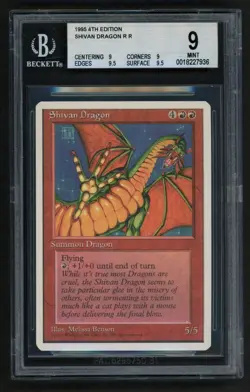 ***BGS 9 Quad++ Shivan Dragon*** MTG 4th Edition Kid Icarus - Image 1