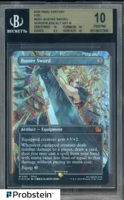 2025 MTG Final Fantasy #0351 Buster Sword Borderless Surge Foil BGS 10 PRISTINE - Image 1
