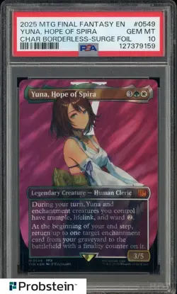 2025 MTG Final Fantasy EN Borderless Surge Foil #0549 Yuna Hope of Spira PSA 10 - Image 1