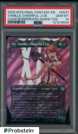 2025 MTG Final Fantasy Borderless Surge Foil #0537 Vanille Cheerful L'cie PSA 10 - Image 1