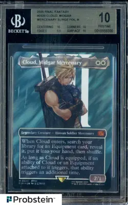 2025 MTG Final Fantasy Borderless Surge Foil #0520 Cloud Midgar Mercenary BGS 10 - Image 1