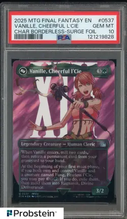 2025 MTG Final Fantasy Borderless Surge Foil #0537 Vanille Cheerful L'cie PSA 10 - Image 1