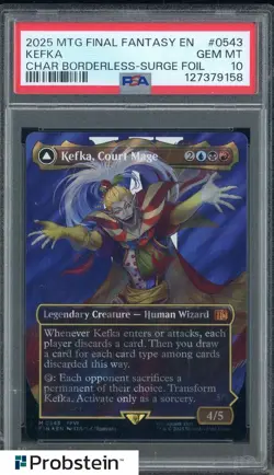 2025 MTG Final Fantasy Borderless Surge Foil #0543 Kefka Surge Foil PSA 10 - Image 1