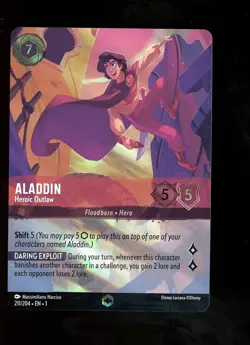 2024 Disney Lorcana EN 1 Enchanted #211 Aladdin - Image 1