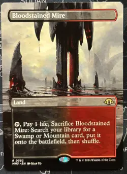 Magic the Gathering MTG Modern Horizon 3 Bloodstained Mire Borderless #352 MH3 - Image 1