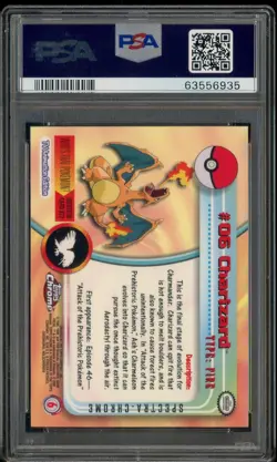 2000 Topps Chrome Spectra #6 Charizard Pokemon T.V. PSA 7 NM - Image 2