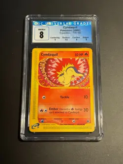 Pokemon Expedition Common Cyndaquil 105/165 CGC 8 NM/Mint - Image 1