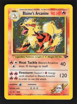 Pokemon TCG Gym Challenge #1/132 Blaine's Arcanine Holo RARE NM - Image 1