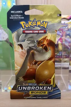 POKEMON Sun & Moon UNBROKEN BONDS Sleeved Booster RESHIRAM CHARIZARD New SEALED - Image 2