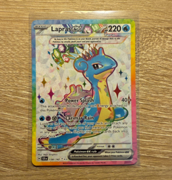 Pokemon TCG Lapras ex 158/142 Stellar Crown Full Art Double Rare Rainbow Holo - Image 1