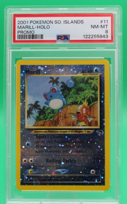 2001 POKEMON SOUTHERN ISLANDS PROMO #11 MARILL-HOLO PSA 8 - Image 1