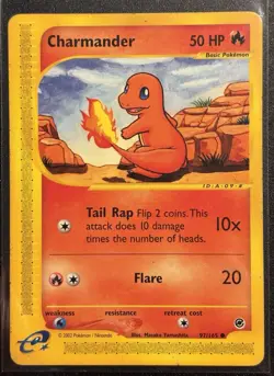 Charmander 97/165 - Expedition Base - Vintage 2002 - Pokemon TCG - LP/MP Card - Image 1