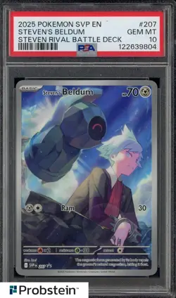 2025 Pokemon SVP EN Steven Rival Battle Deck #207 Steven's Beldum PSA 10 - Image 1