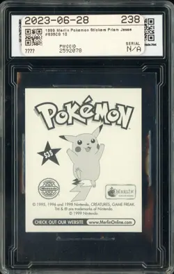 1999 Pokemon Merlin Stickers Prism #S35 Jesse CG 10 PRISTINE - Image 2