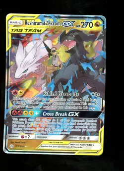 Reshiram & Zekrom GX 157/236 2019 Pokemon Sun & Moon Cosmic Eclipse #2 - Image 1