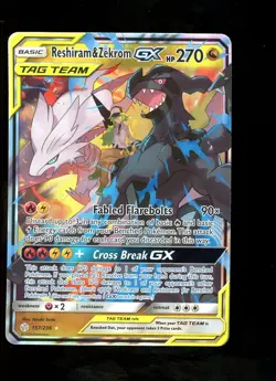 Reshiram & Zekrom GX 157/236 2019 Pokemon Sun & Moon Cosmic Eclipse #4 - Image 1