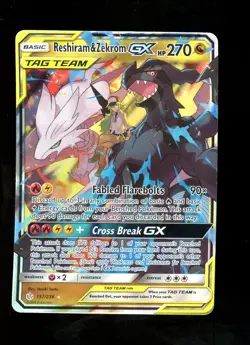 Reshiram & Zekrom GX 157/236 2019 Pokemon Sun & Moon Cosmic Eclipse #7 - Image 1