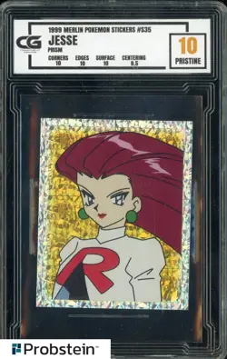 1999 Pokemon Merlin Stickers Prism #S35 Jesse CG 10 PRISTINE - Image 1