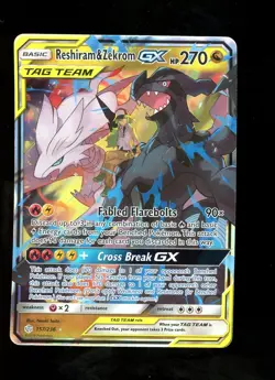 Reshiram & Zekrom GX 157/236 2019 Pokemon Sun & Moon Cosmic Eclipse #6 - Image 1