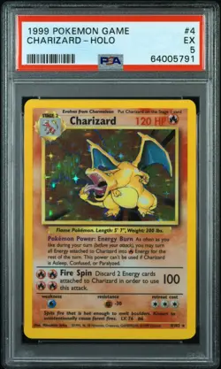 1999 Pokemon Game #4 Charizard - Holo PSA 5 EX - Image 1