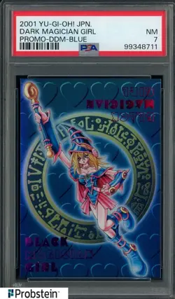2001 Yu-Gi-Oh! JPN Promo DDM Blue SCR Dark Magician Girl PSA 7 NM - Image 1
