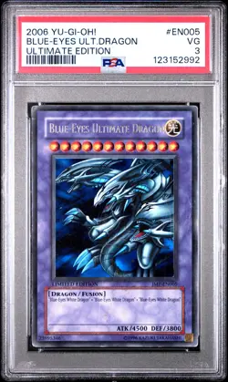 2006 YU-GI-OH! ULTIMATE ED #EN005 BLUE-EYES ULTIMATE DRAGON PSA 3 - Image 1