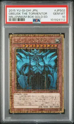 2015 YU-GI-OH! JPN MB01-MILLENNIUM BOX GOLD ED OBELISK THE TORMENTOR PSA 10 - Image 1